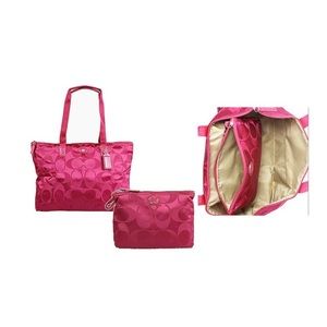 Nylon coach packable tote